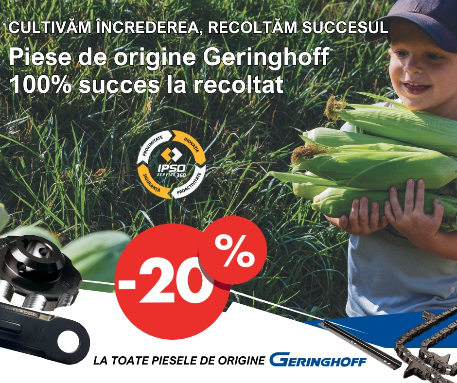 Piese de origine Gheringhoff Alege piese de origine Geringhoff pentru siguranța și performanța utilajului tău